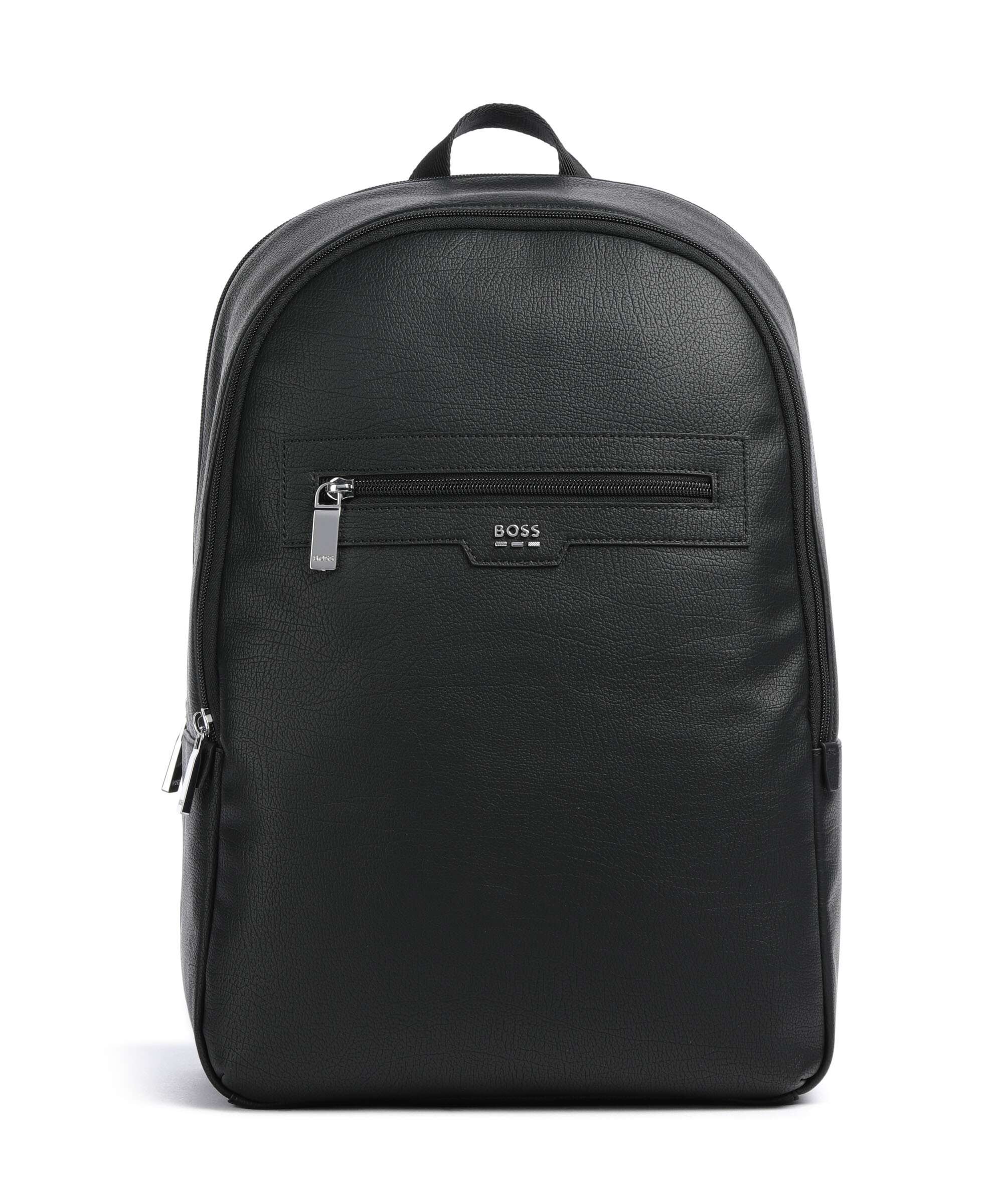 BOSS Lewys Laptop backpack 16″ imitation leather black