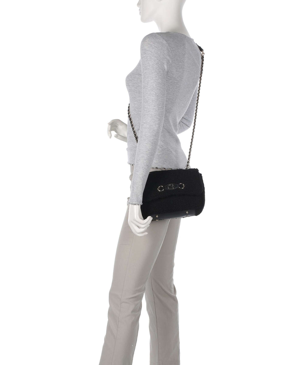 Guess Aslia Shearling Shoulder bag black