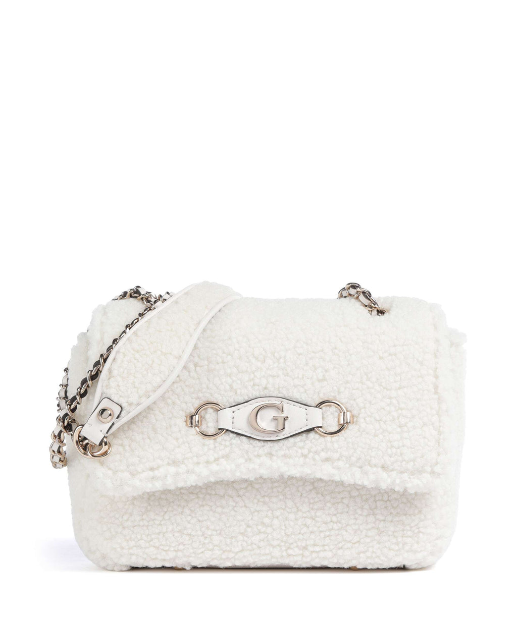 Guess Aslia Shearling Shoulder bag white
