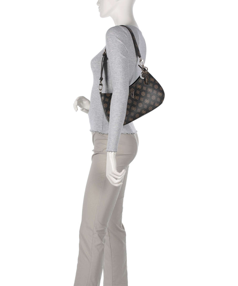 Guess Noelle Printed Peony Shoulder bag mocha logo