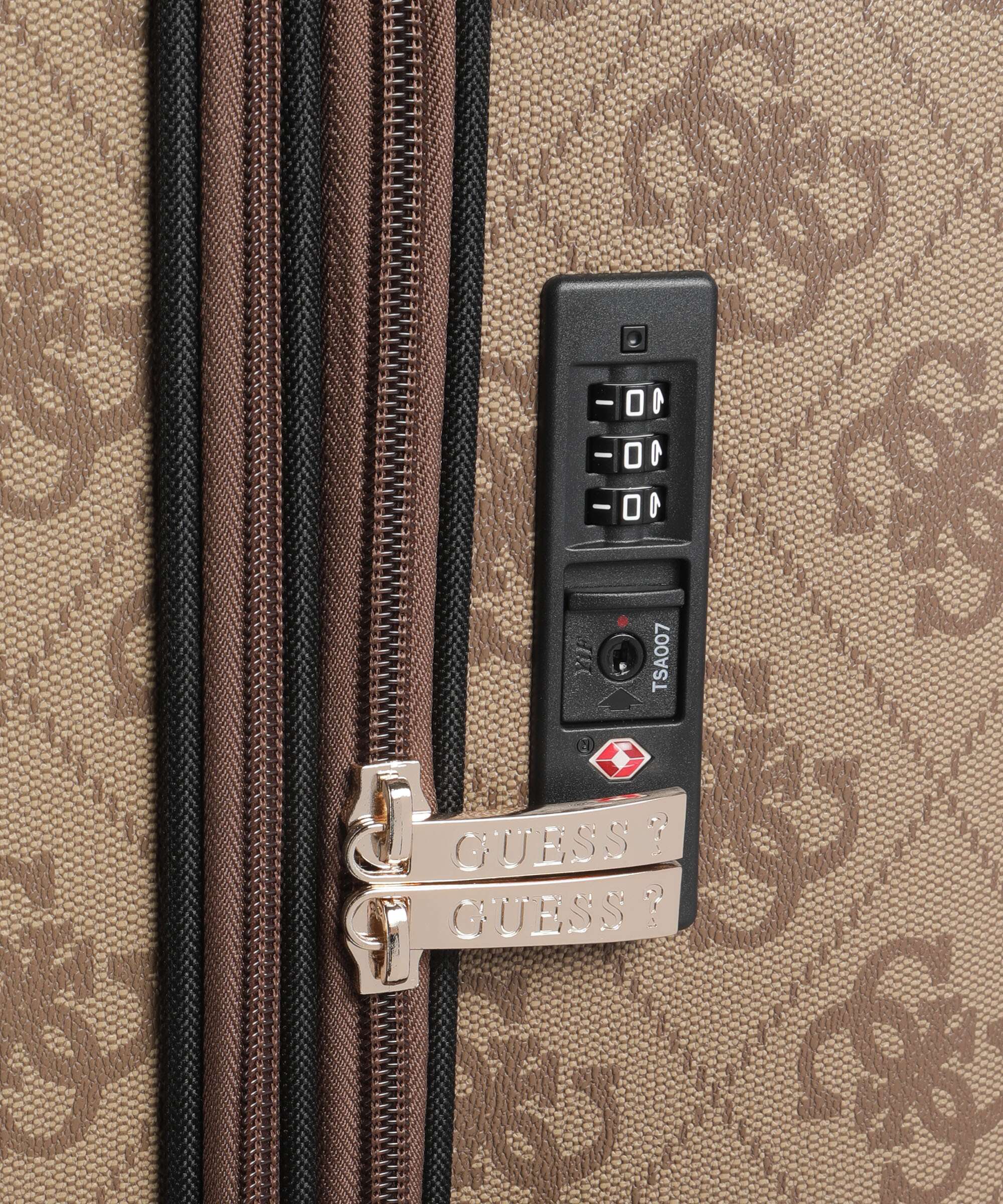 Guess Berta Maxi 4G Spinner (4 wheels) latte logo/brown