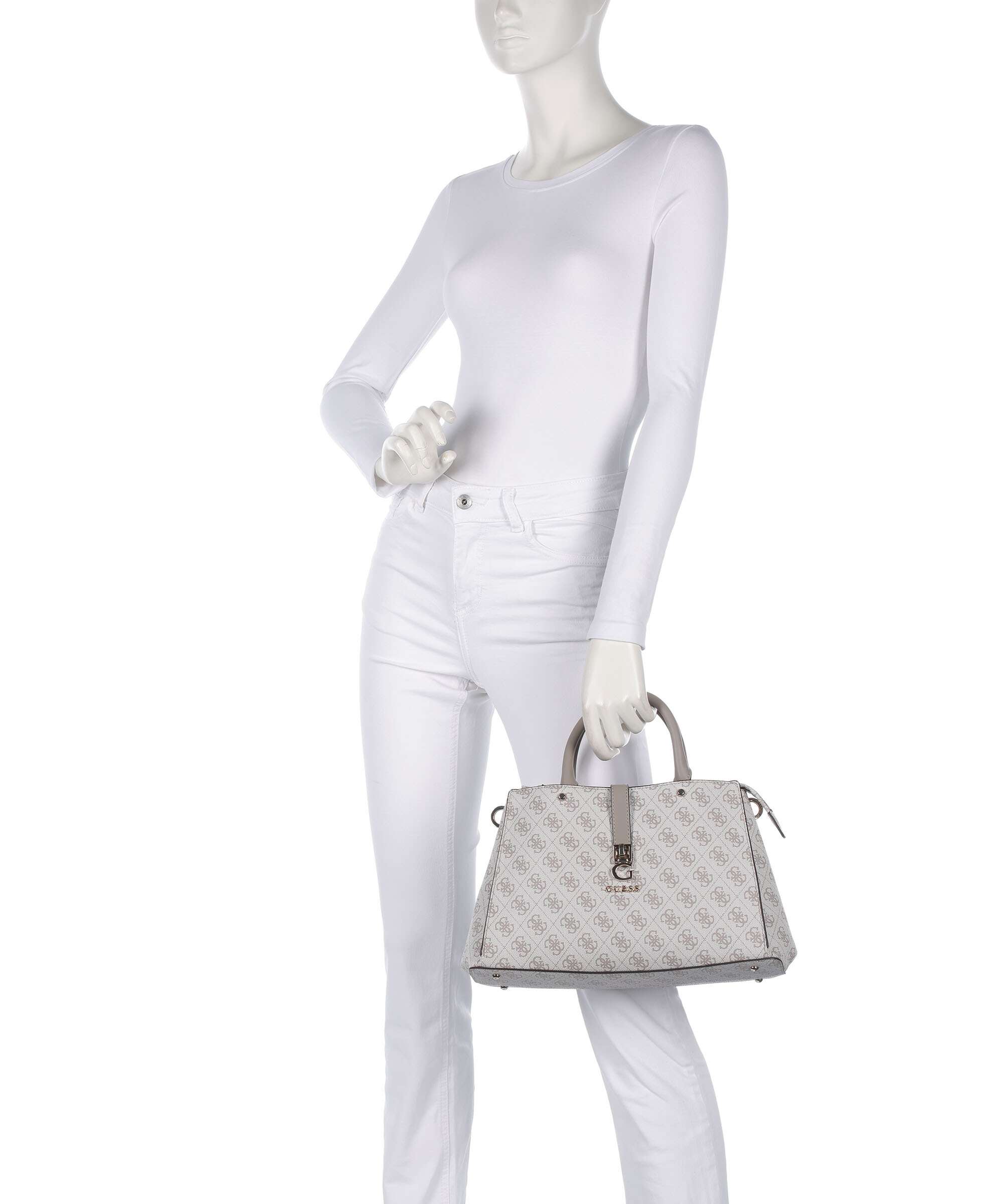 Guess Zamira Handbag dark taupe logo