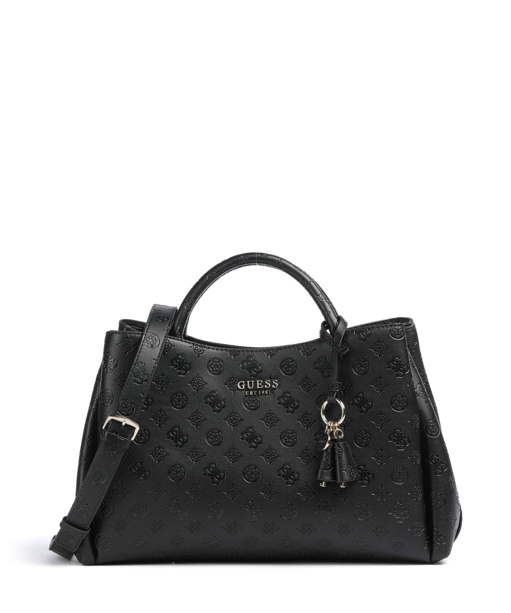 Guess Phoebe Peony Debossed Handbag black logo
