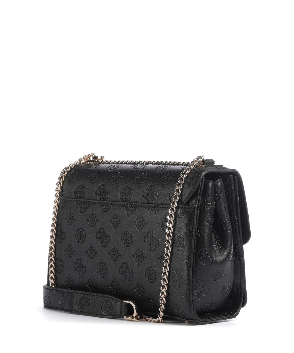 Guess Phoebe Peony Debossed Shoulder bag black logo