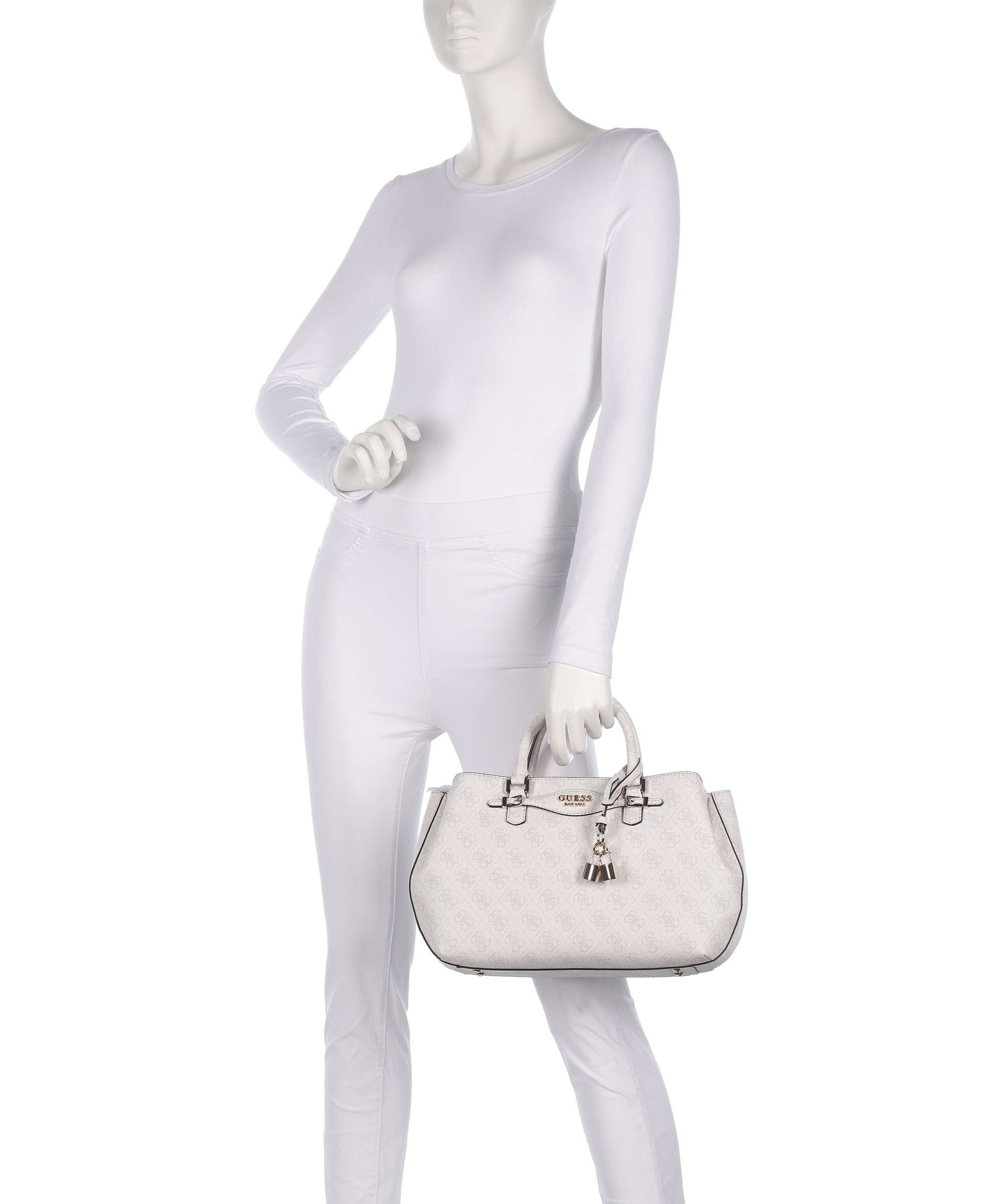 Guess Katya 4G Logo Handbag white logo