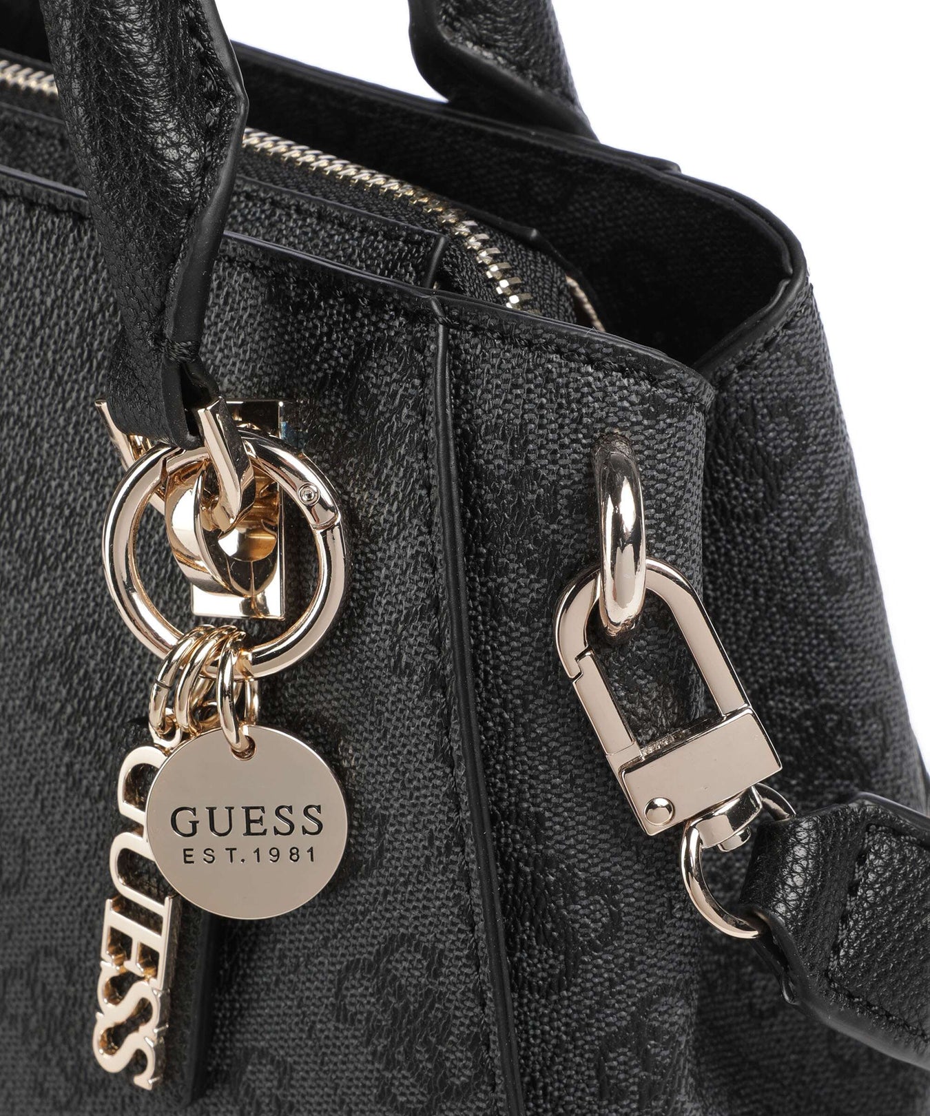 Guess Noelle 4G Logo Handbag coal logo