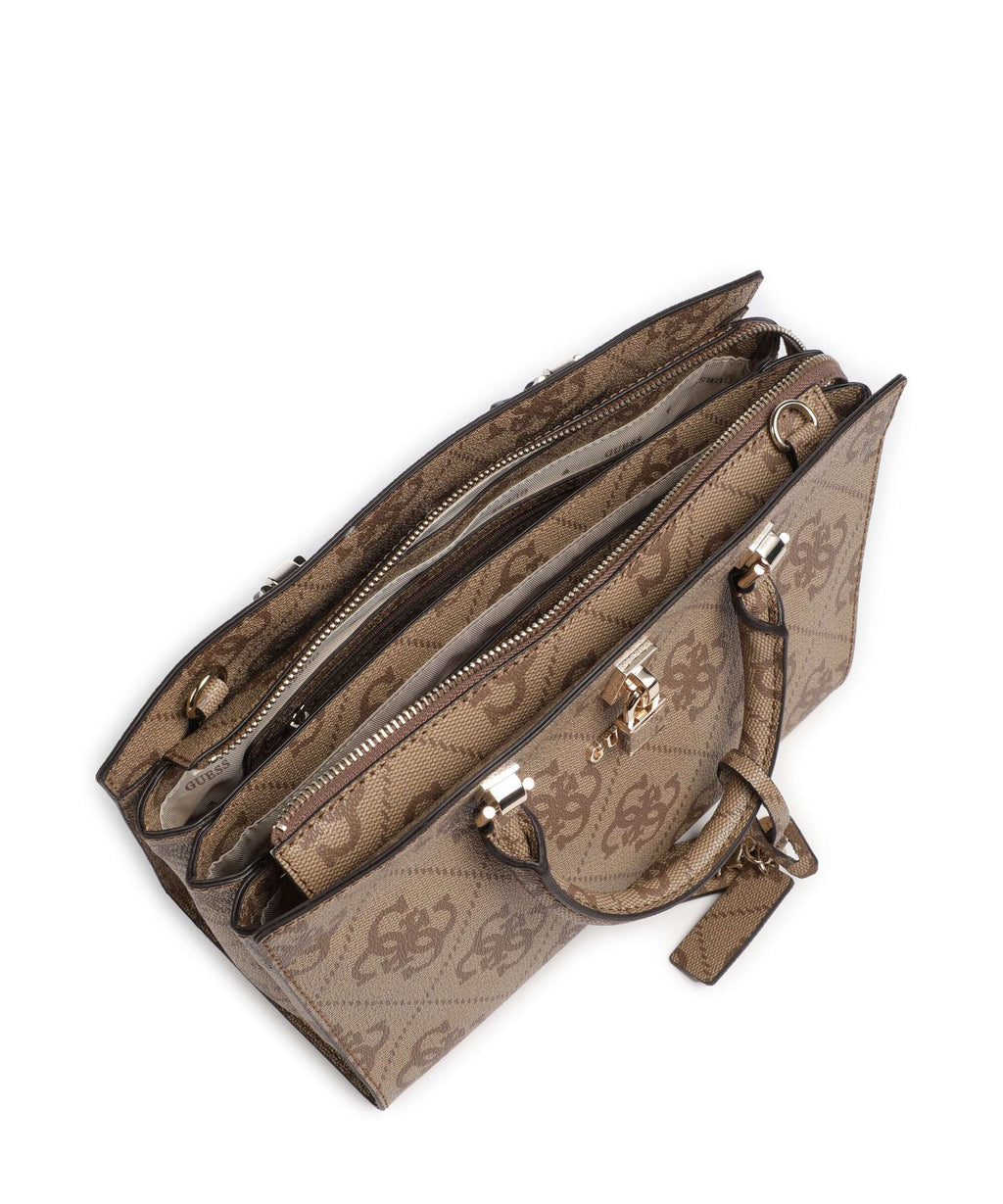 Guess Queensland Big 4G Logo Handbag latte logo