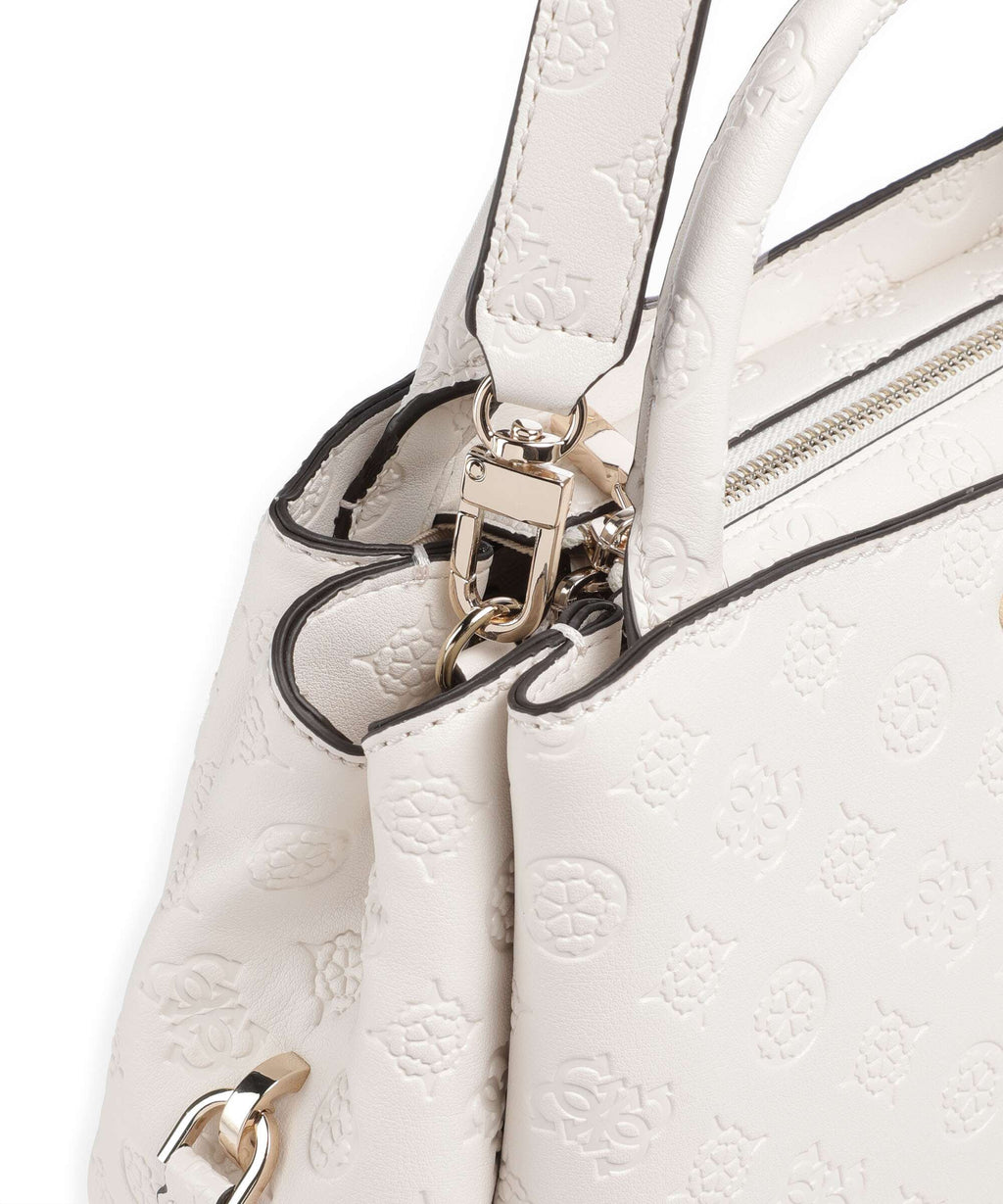 Guess Phoebe Peony Debossed Handbag offwhite logo