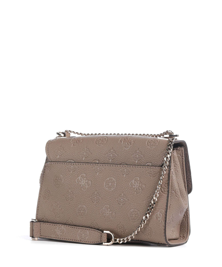 Guess Cresidia Shoulder bag dark taupe logo