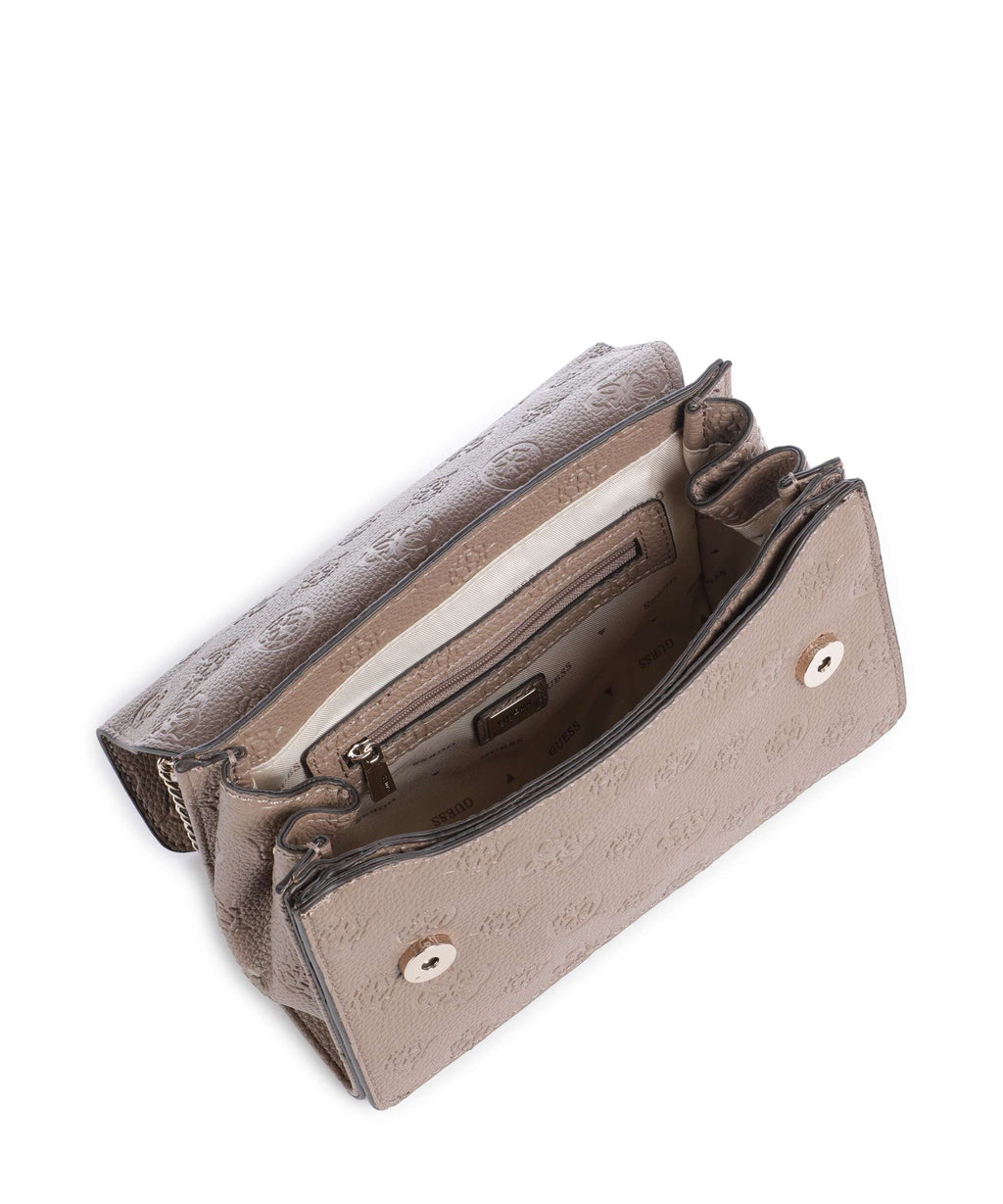 Guess Cresidia Shoulder bag dark taupe logo