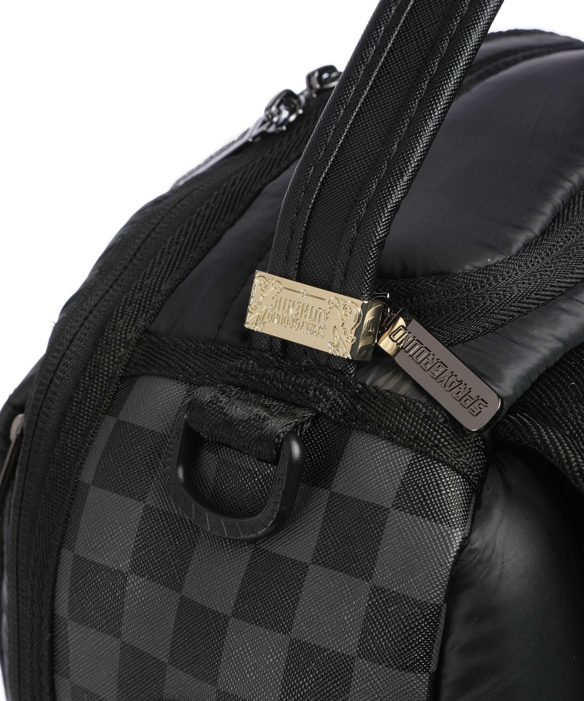 Sprayground Black Puffer Check Backpack black/grey