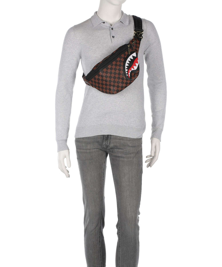 Sprayground Sawtooth Sharks in Paris Fanny pack brown