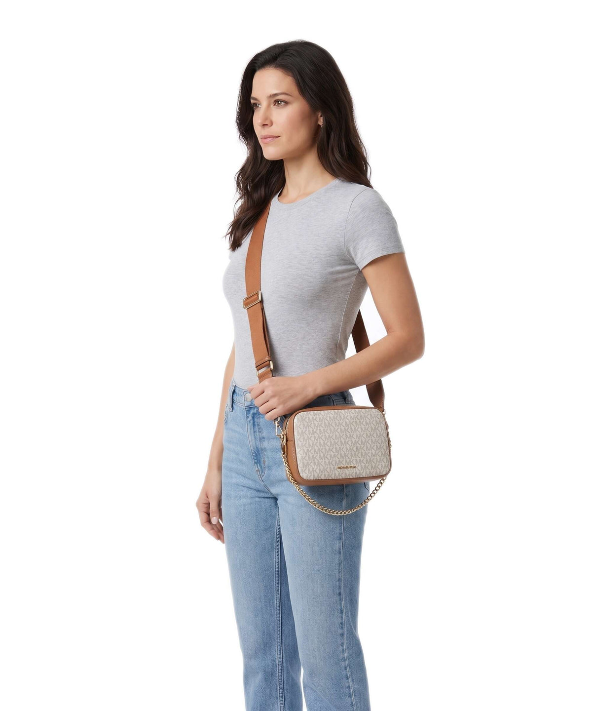 Michael Kors Bryant Medium Crossbody bag vanilla/acorn