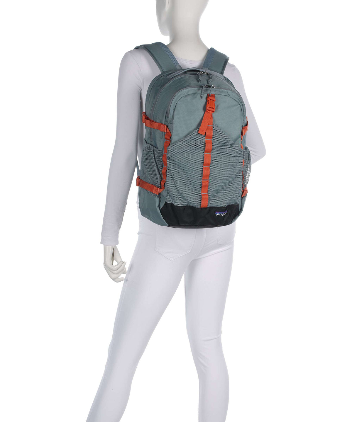 patagonia recycled backpacks Refugio 30 Backpack polyester weathered stone Genuine Leather Handbag OKUMA AZORES BLUE SALTWATER grab items Color:Team Colors White
