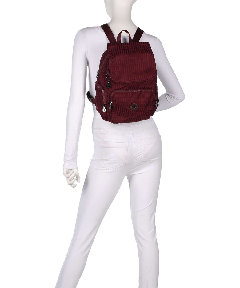 Kipling Elevated City Zip S Backpack maroon tile