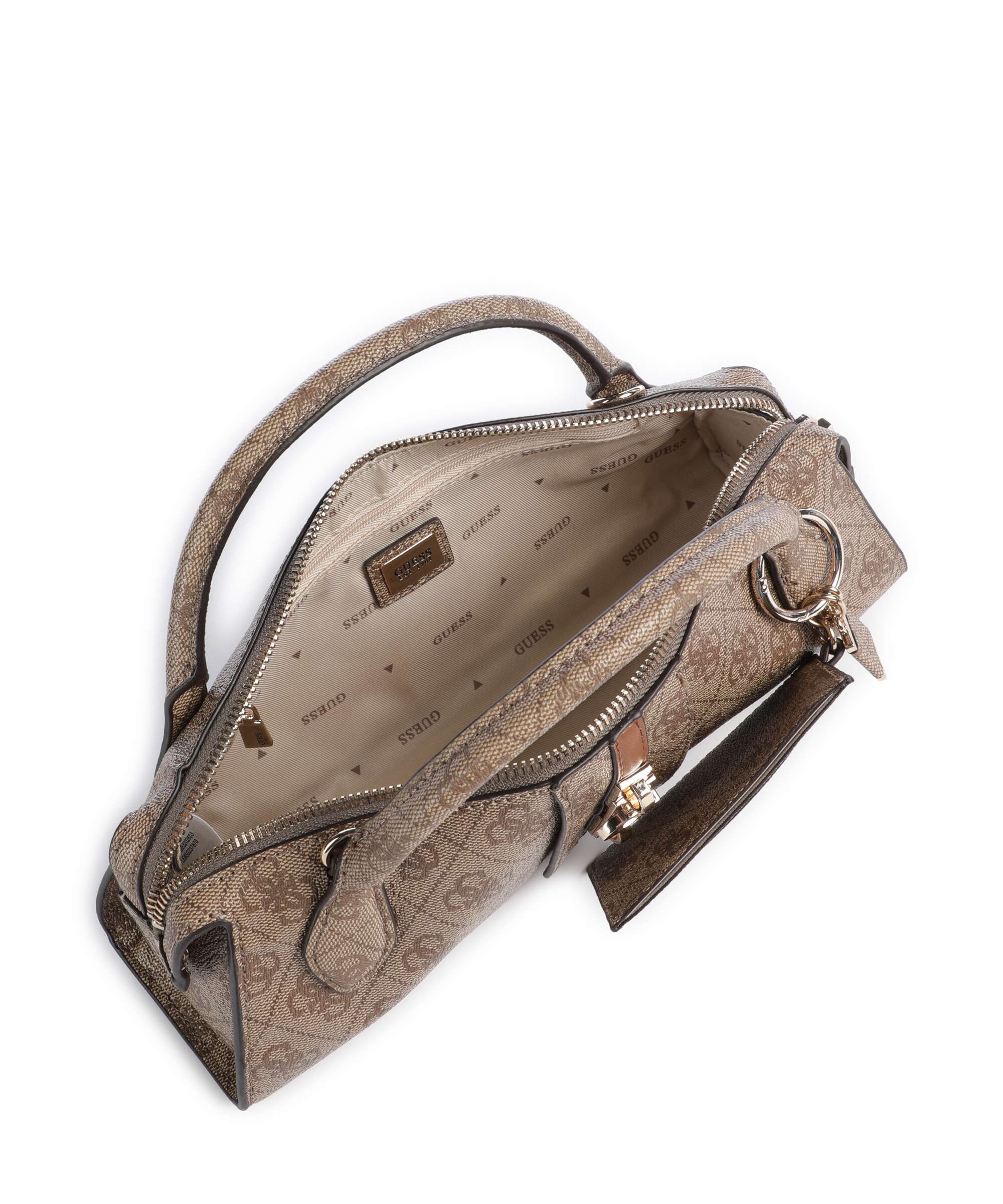 Guess Yvonne Logo Mini Handbag latte logo