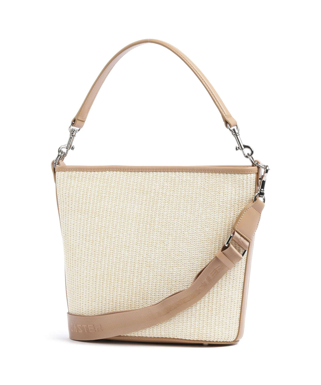 Lancaster Actual Mini Osier Hobo bag beige