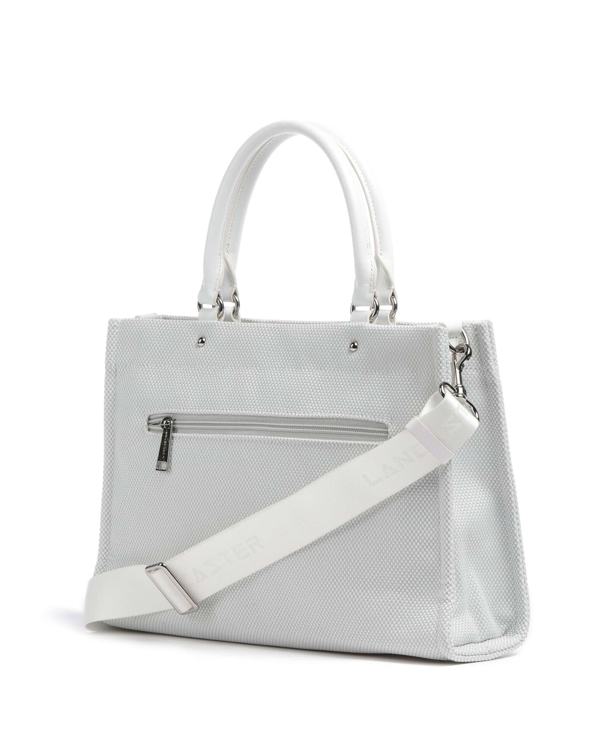 Lancaster Actual Conscious Canvas Handbag blanc