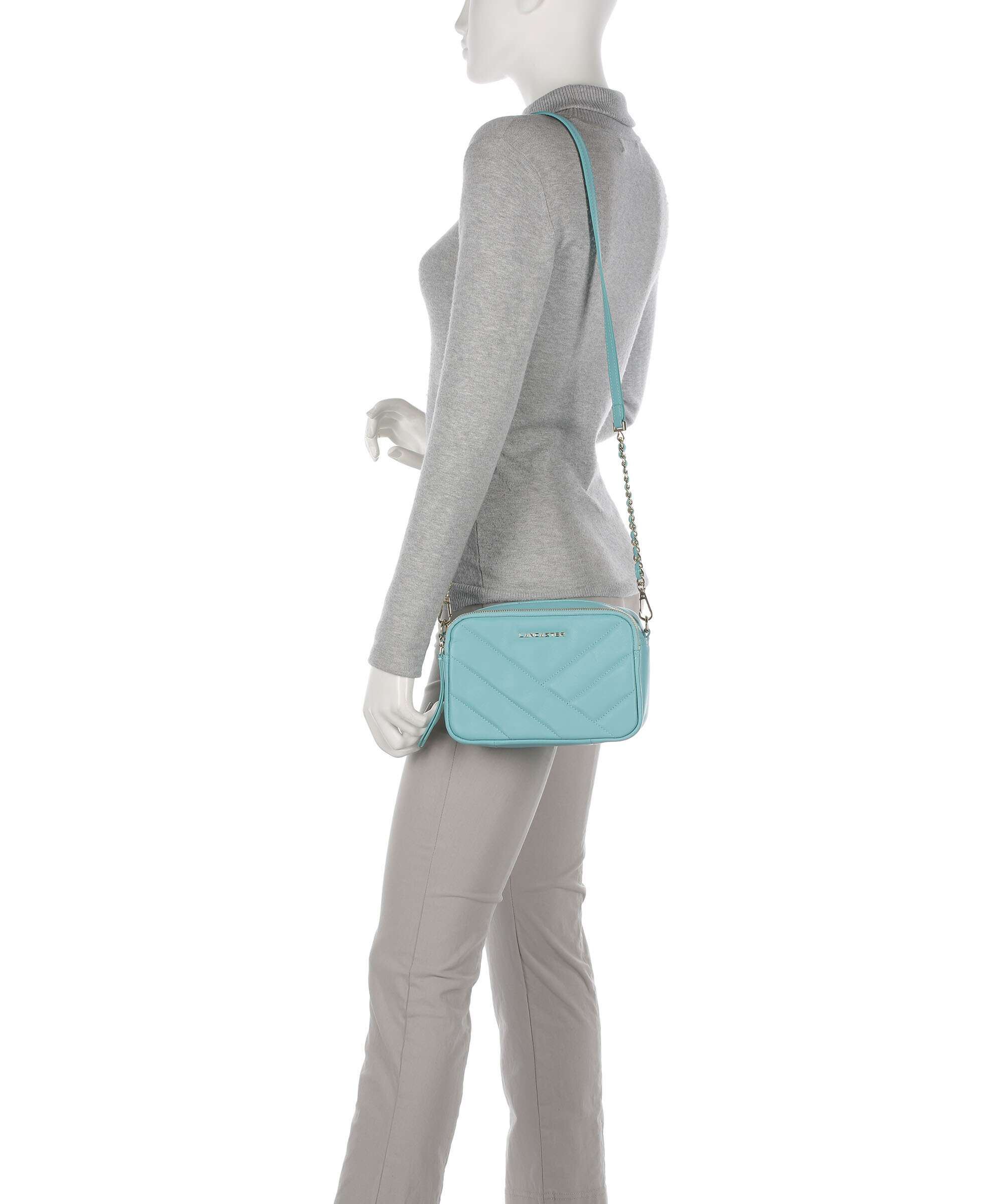 Lancaster Soft Matelassé Crossbody bag lagon