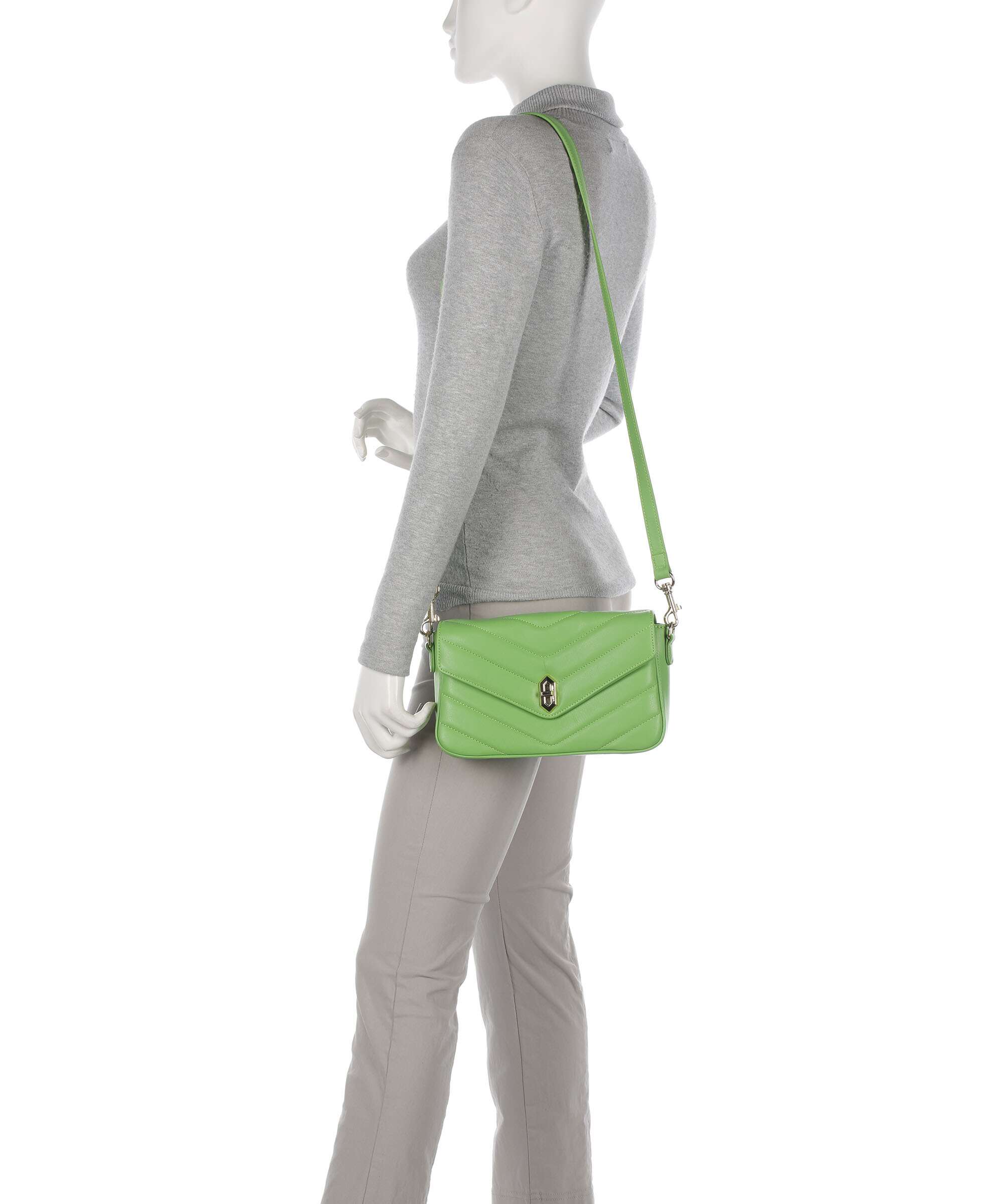 Lancaster Soft Matelassé Crossbody bag vertmouss