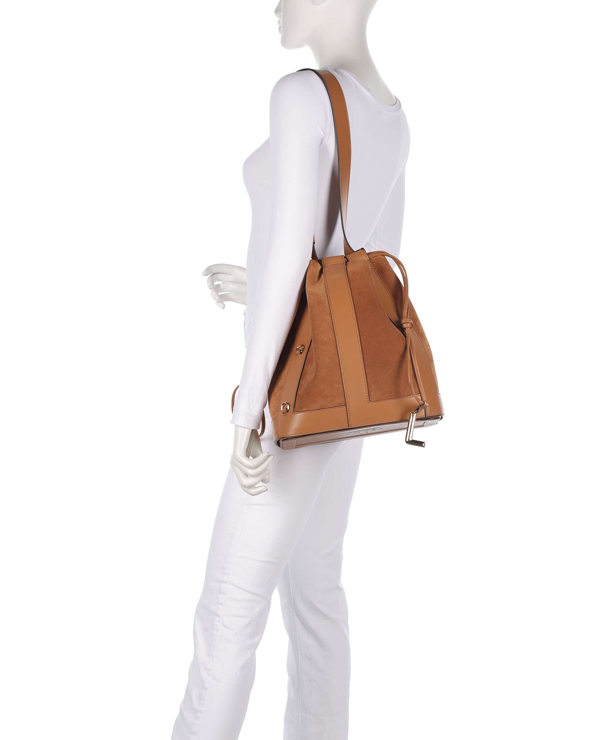 Lancel Elles M Bucket bag camel