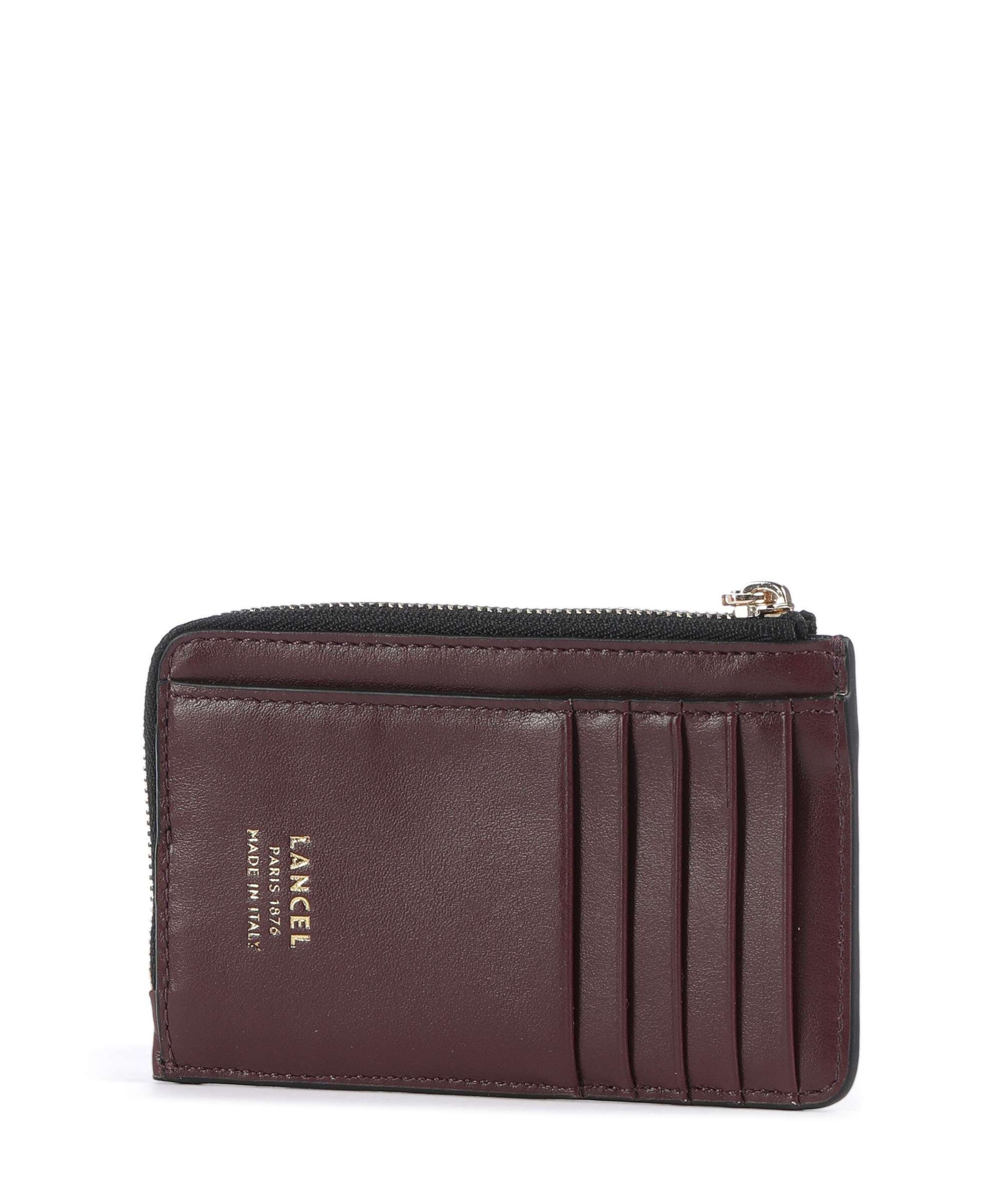 Lancel Origami Credit card holder cassis