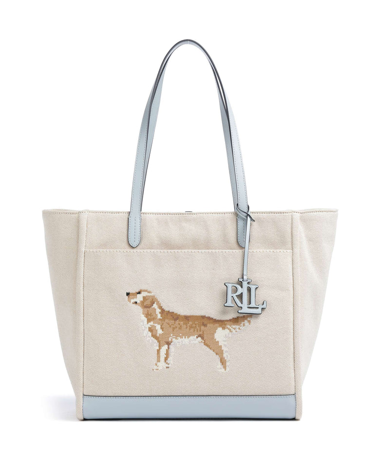 Lauren Ralph Lauren Cameryn Large Tote bag natural/buff canvas/alpine blue