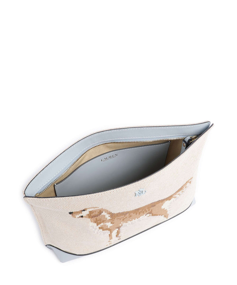 Lauren Ralph Lauren Cosmetic bag natural/buff canvas/alpine blue