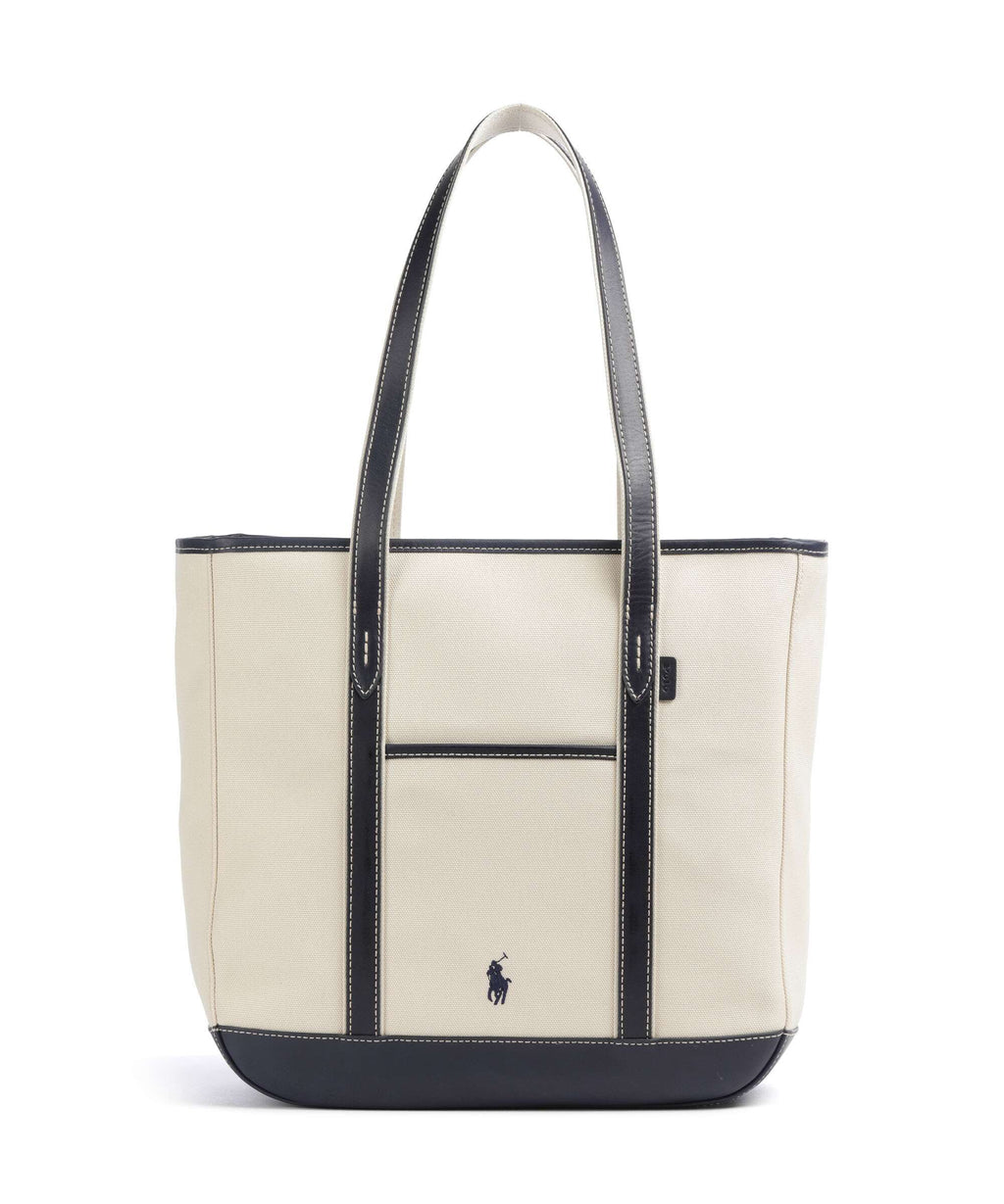 Polo Ralph Lauren Canvas Medium Tote bag ecru/navy