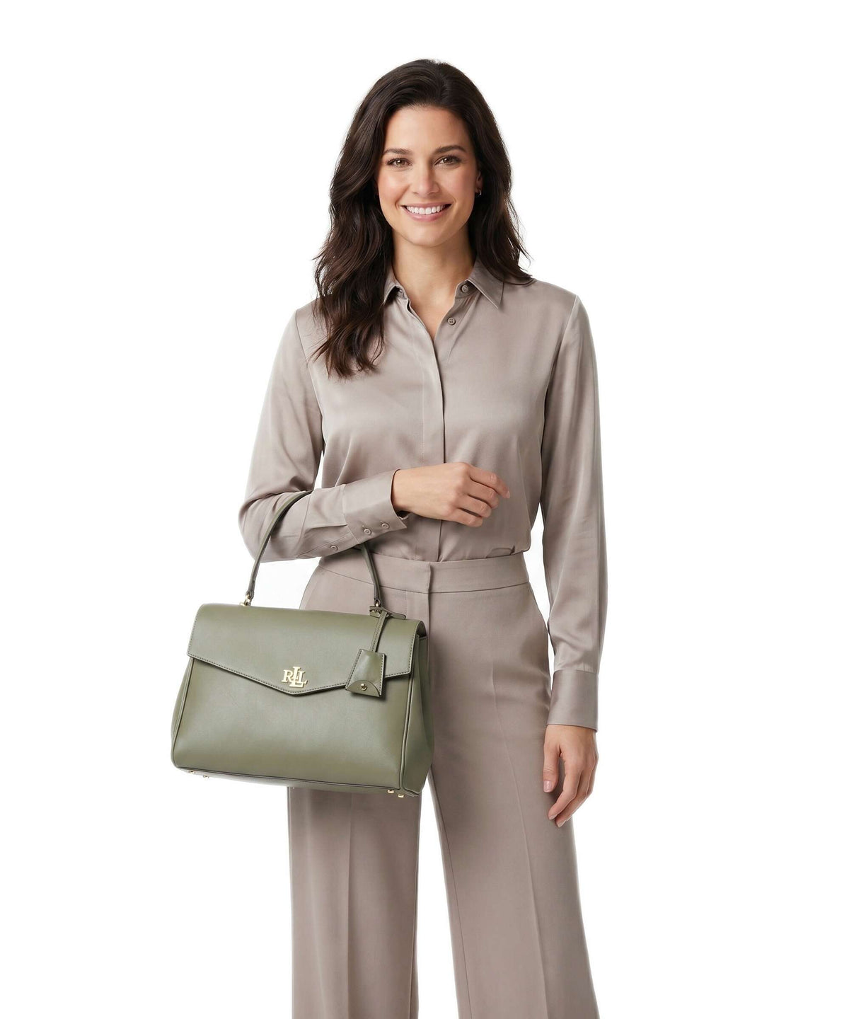 Lauren Ralph Lauren Farrah Medium Handbag sage green