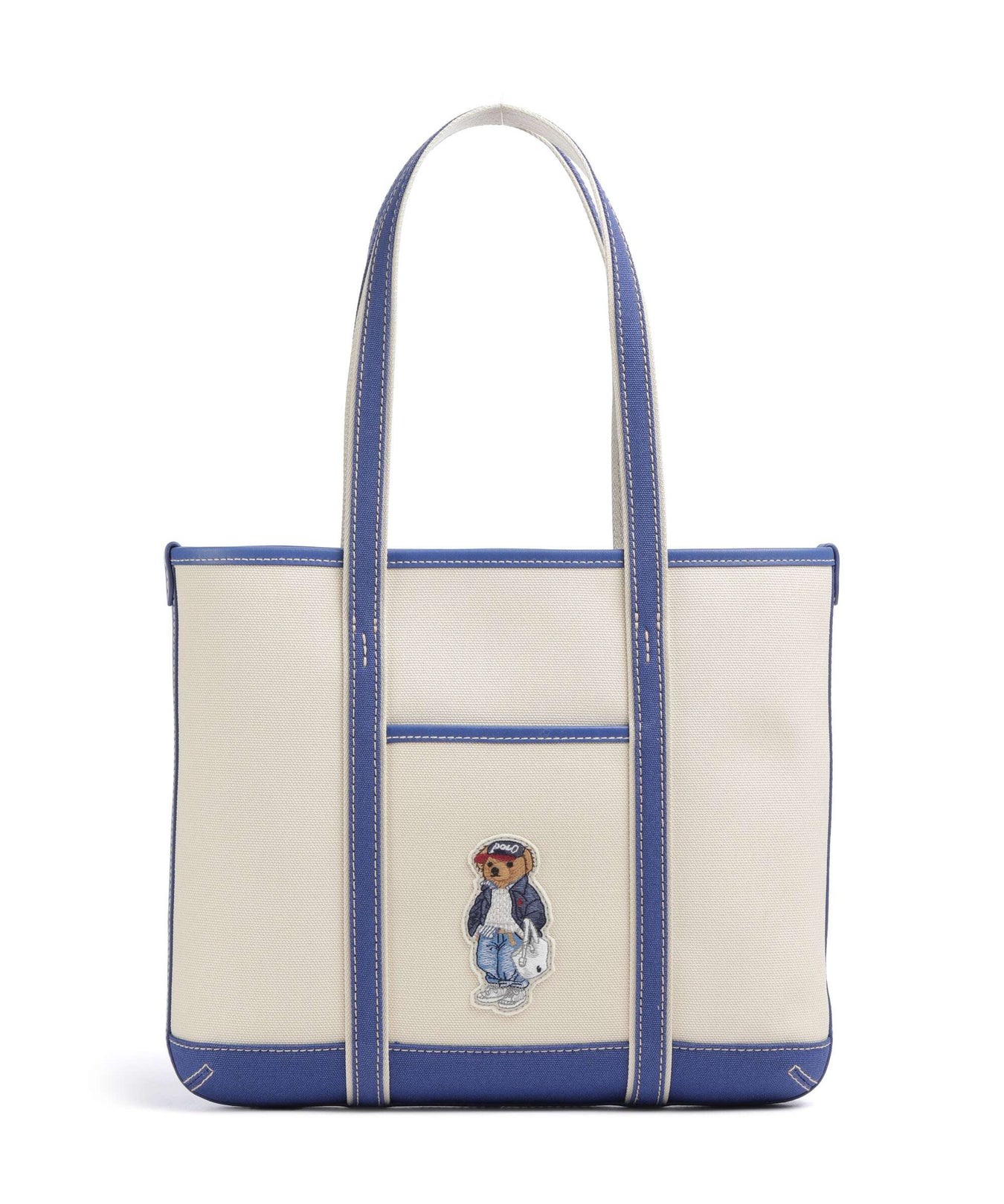 Polo Ralph Lauren Bear Spring Tote bag ecru/ indigo sky