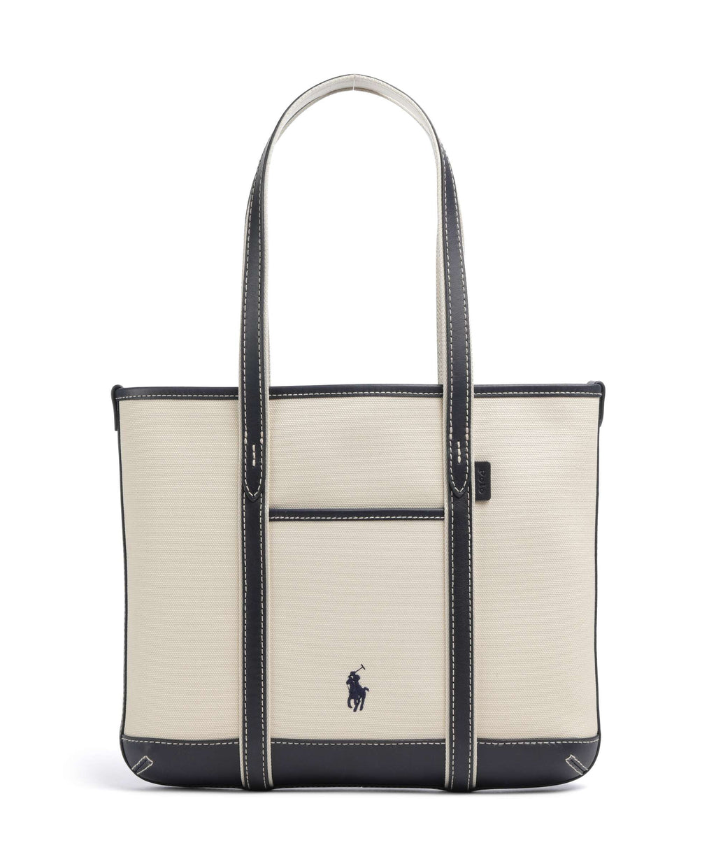 Polo Ralph Lauren Canvas Small Tote bag ecru/navy