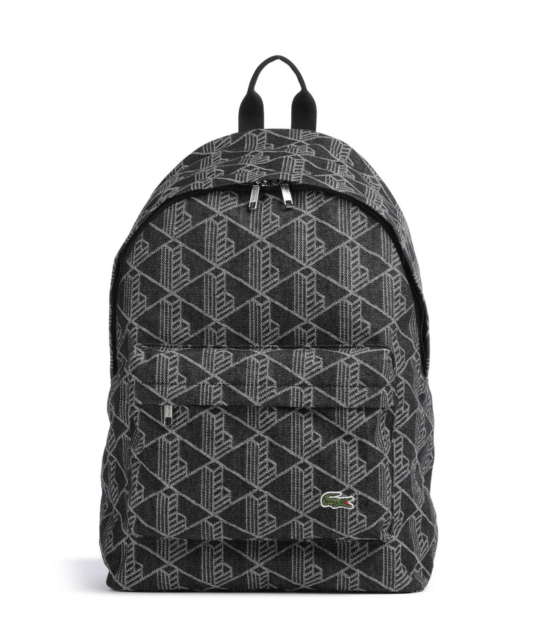 Lacoste Neocroc Backpack mono jacquard denim noir