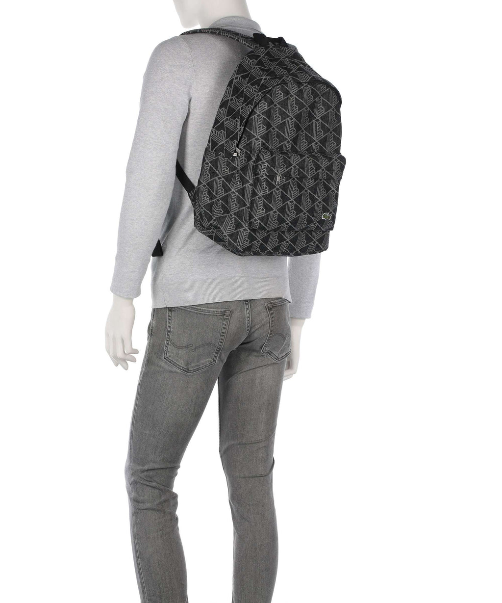 Lacoste Neocroc Backpack mono jacquard denim noir