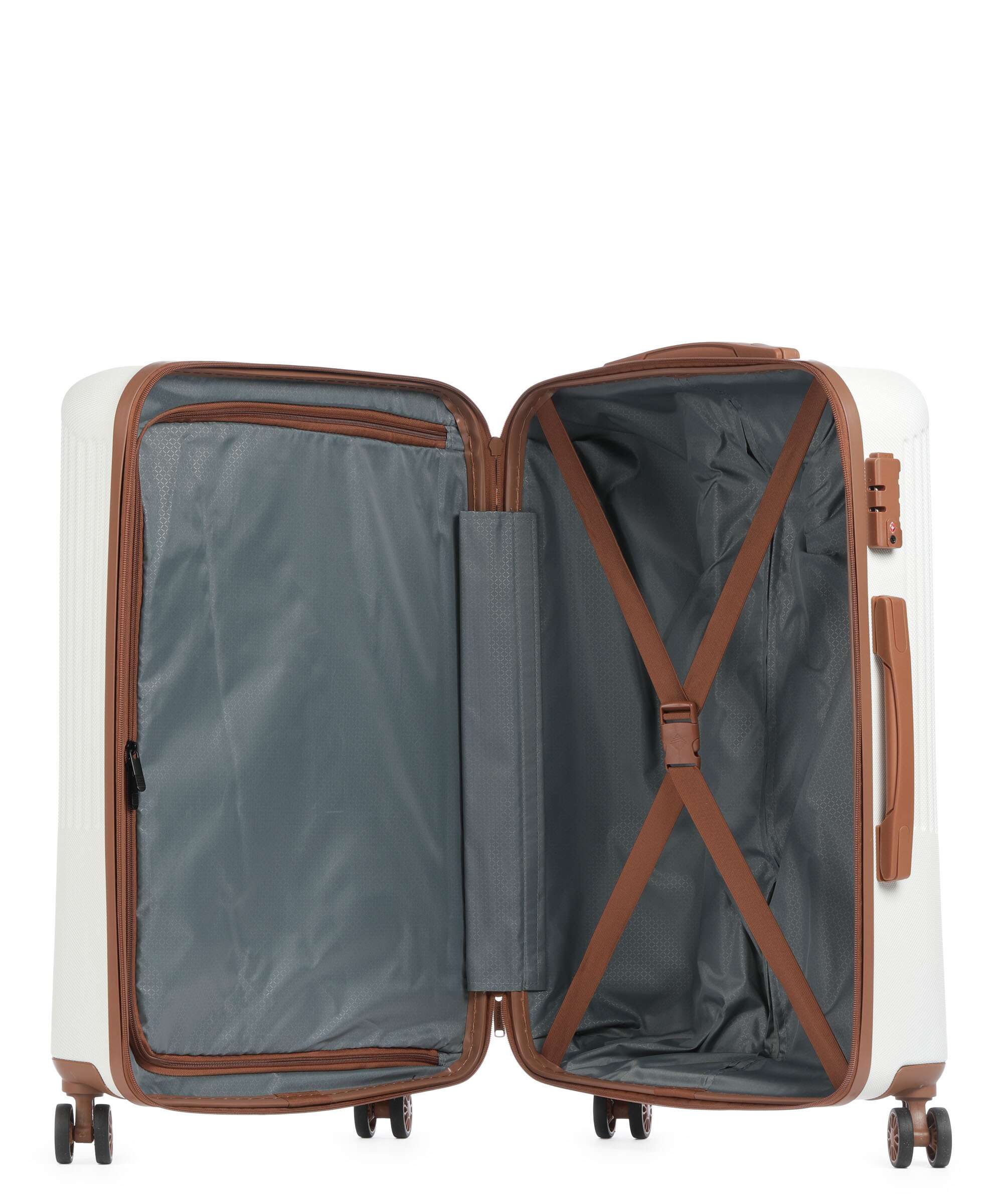 Travelite Bali Suitcase set (4 wheels) weiss/cognac