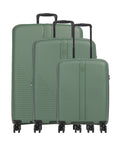 Travelite Air Stripe Suitcase set (4 wheels) green