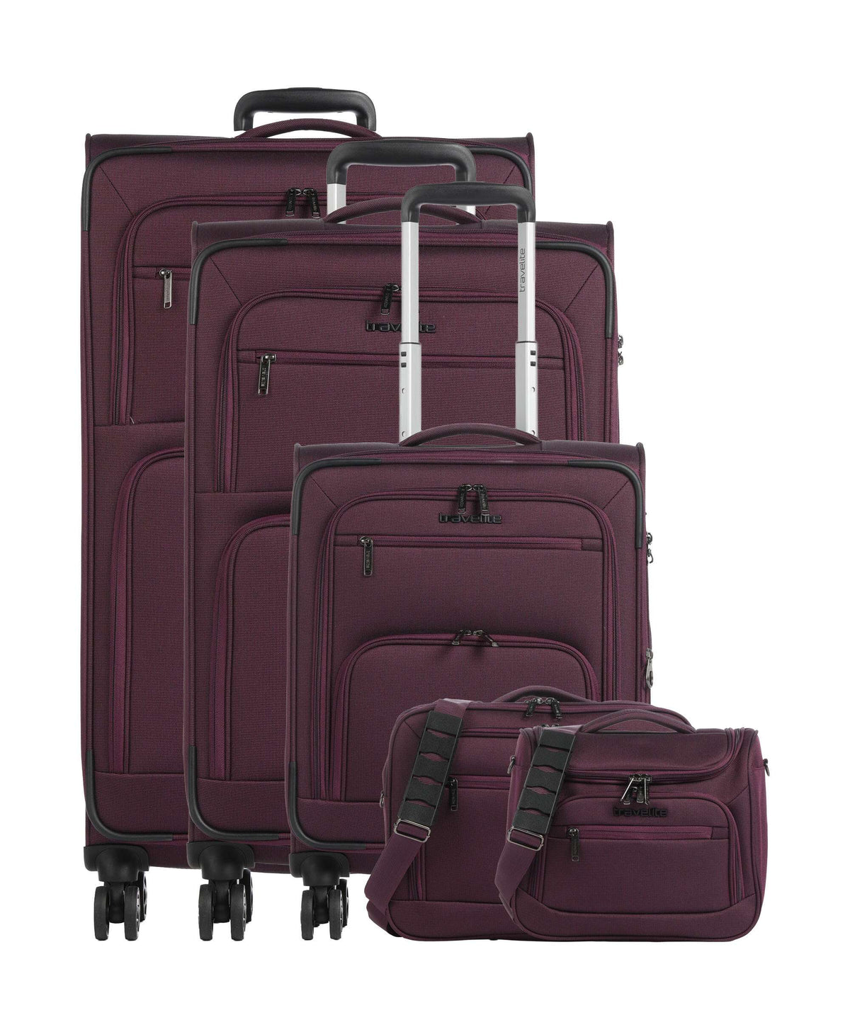 Travelite Cubis Suitcase set (4 wheels) berry