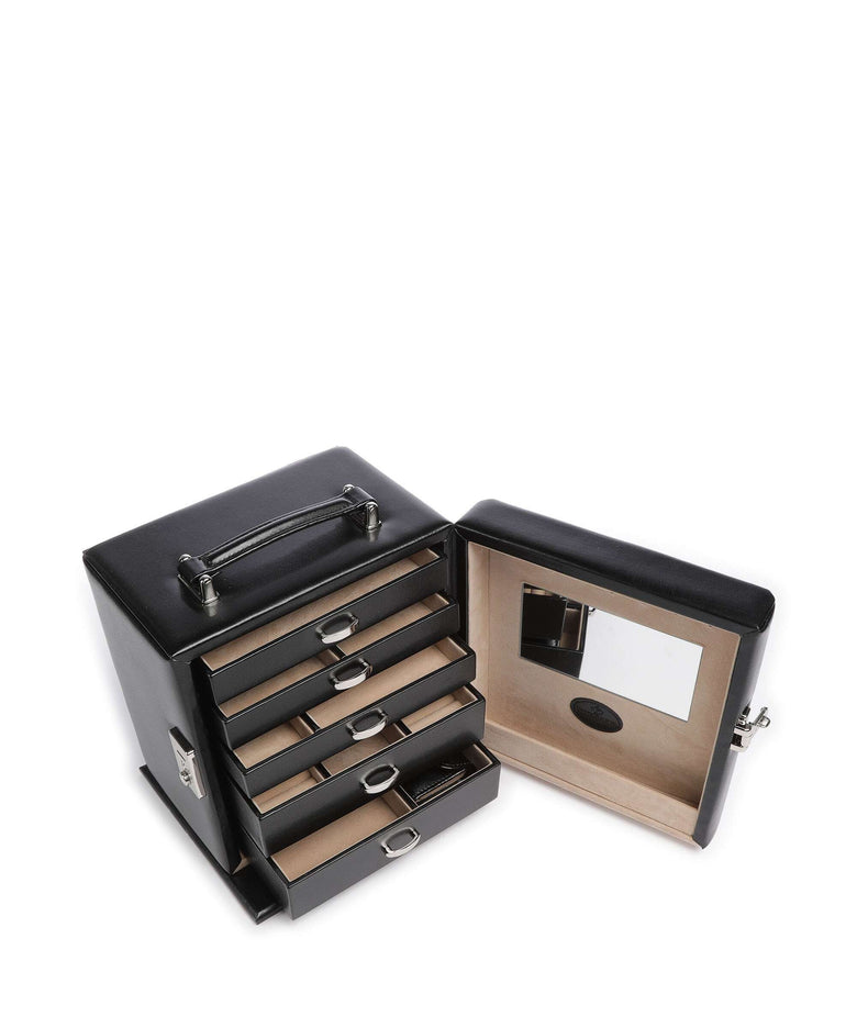 Windrose merino 5 Etagen Jewelry box schwarz