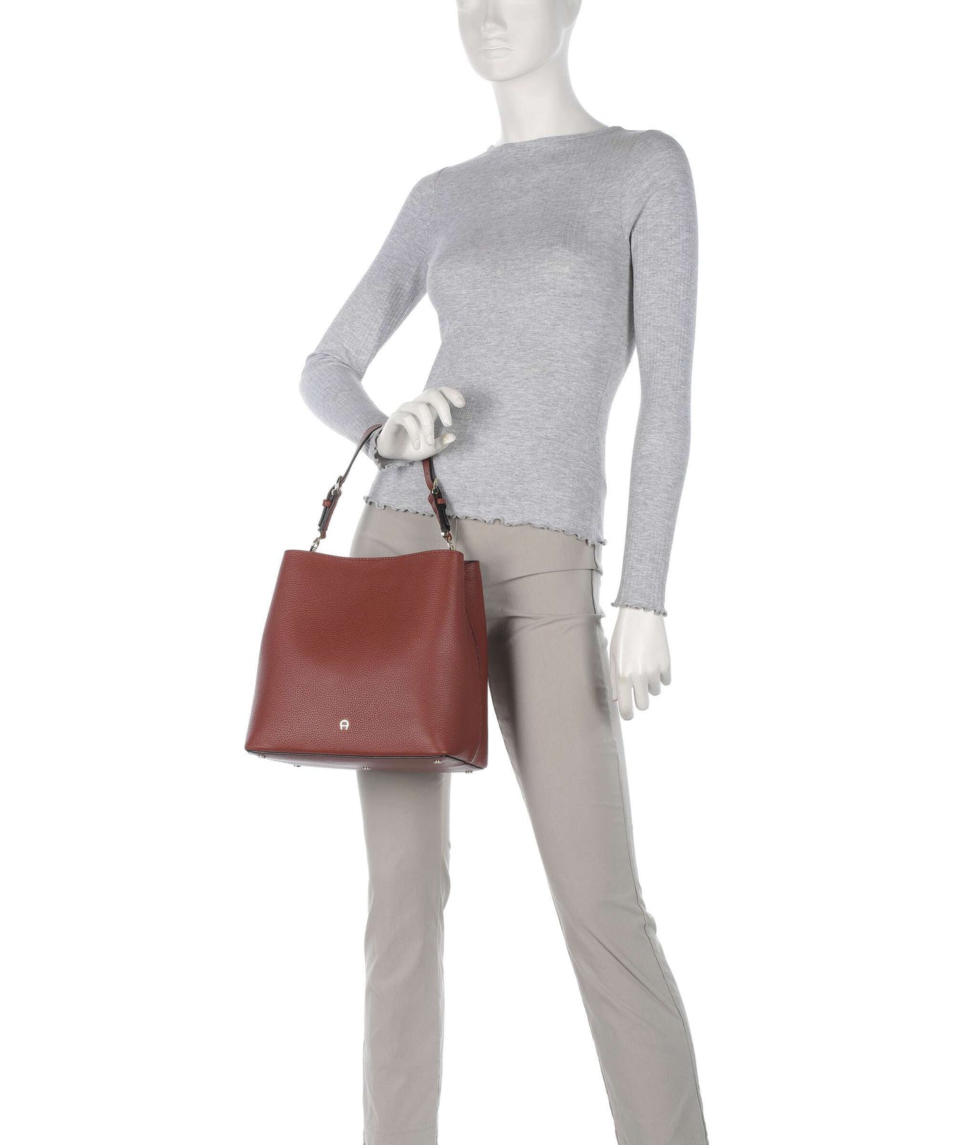 Aigner Delia M Hobo bag dark cognac