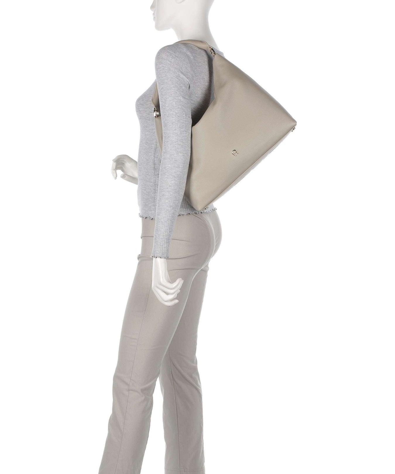 Aigner Zita M Hobo bag alpaca beige