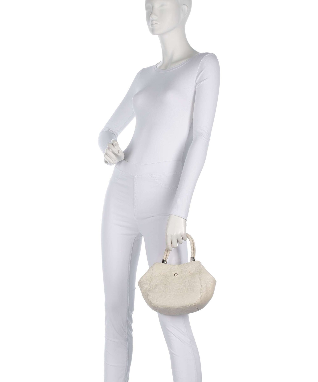 Aigner Carré Soft S Handbag macadamia white