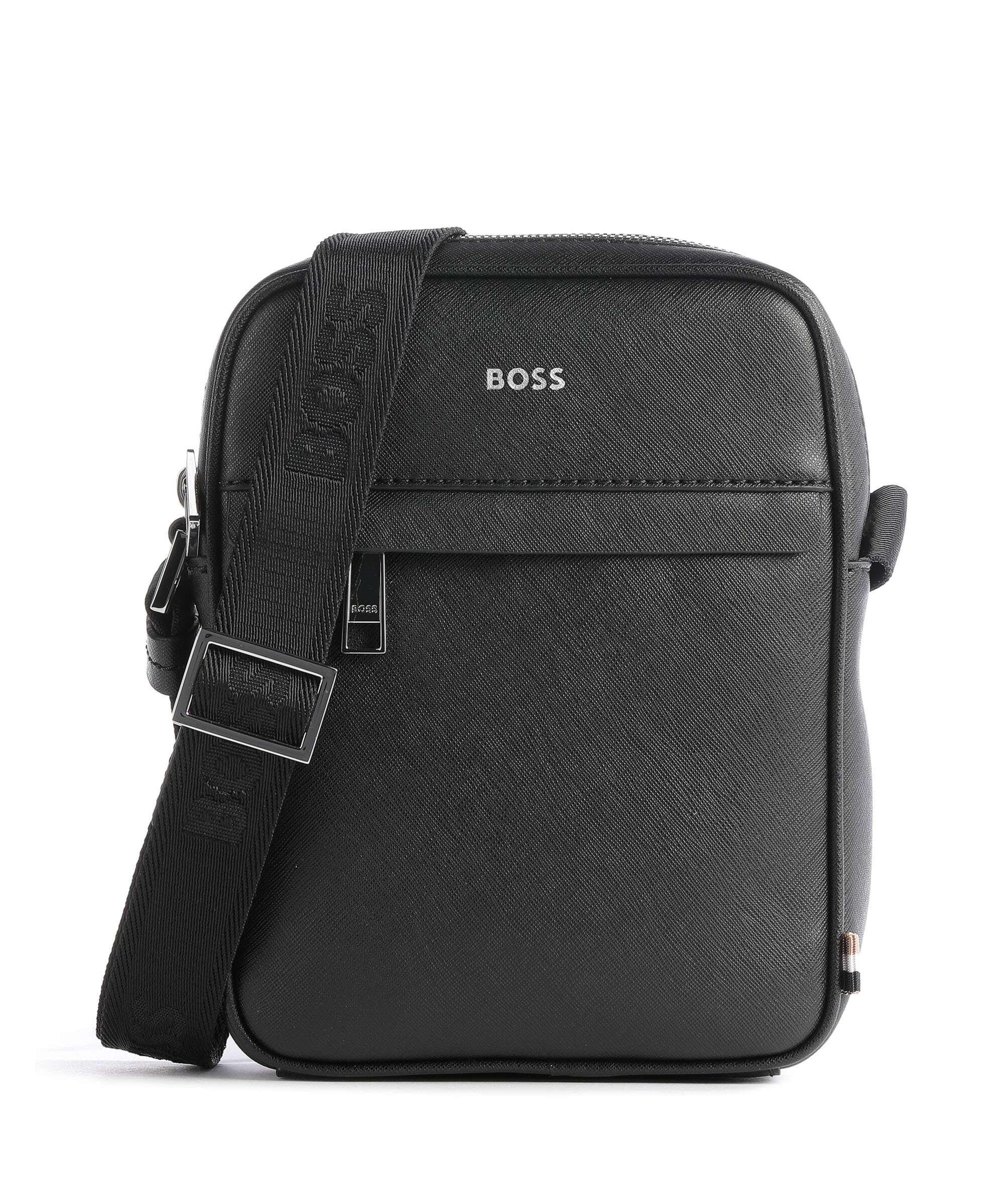 BOSS Zair Crossbody bag saffiano leather black - 50483566-001 – WARDOW