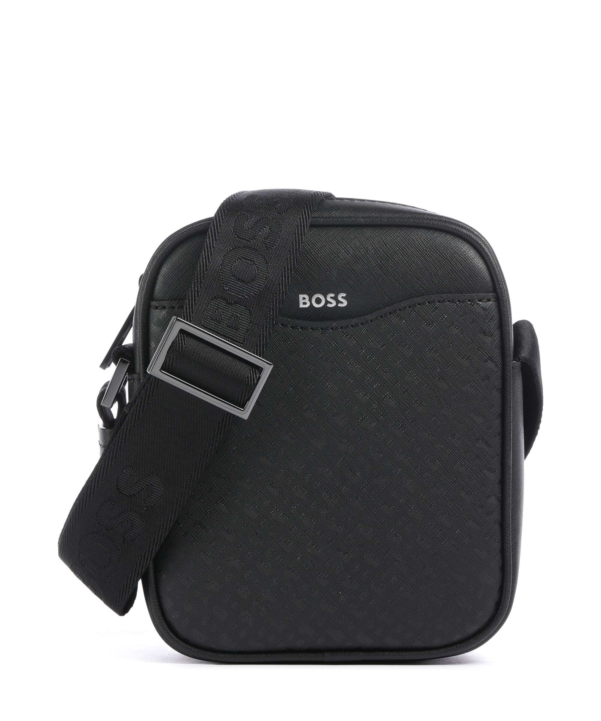 BOSS Zair Crossbody bag fine grain leather black - 50542236-001 – WARDOW
