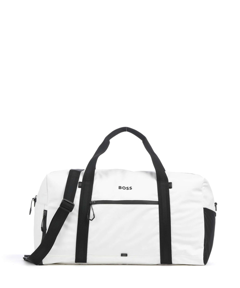 BOSS Stenson Weekend bag open white