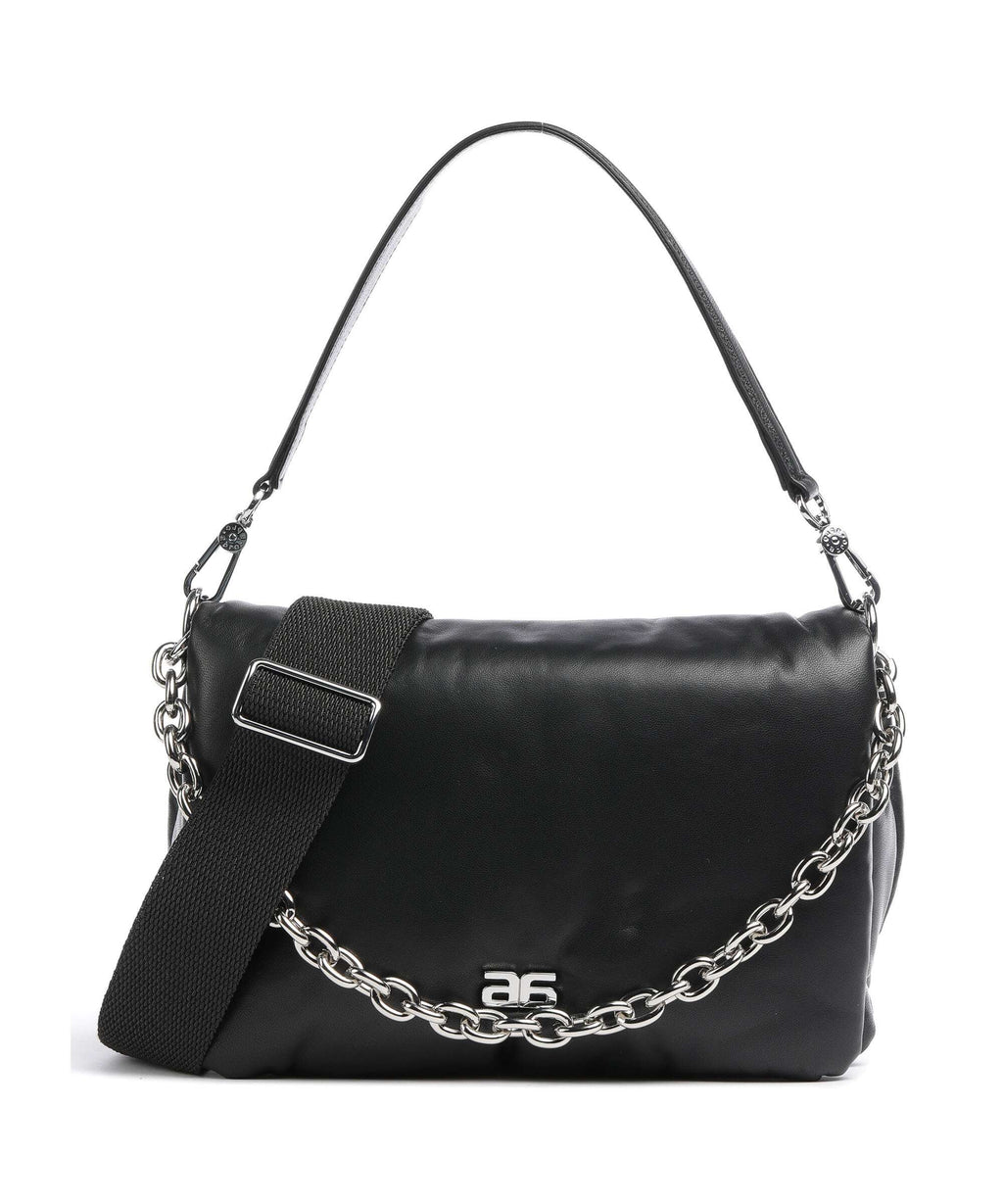 Abro Piuma Lucido Puffer Shoulder bag black/nickel