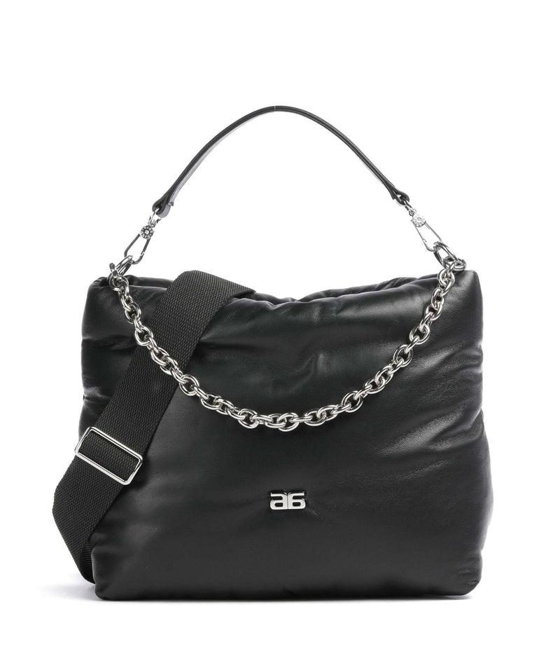 Abro Piuma_Lucido Puffer Hobo bag black/nickel
