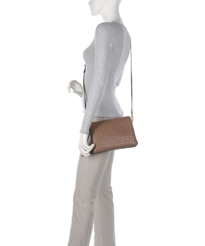 Abro Piuma Threefold Crossbody bag camel