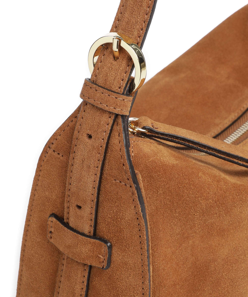 Abro Suede Best Friend Hobo bag cuoio