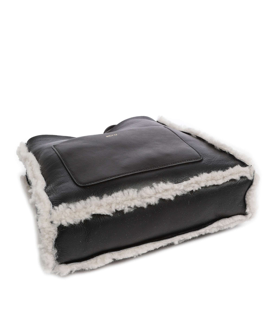 Abro Shearling Raquel Crossbody bag black/white