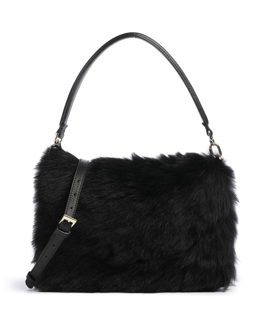 Abro Shearling Astor Shoulder bag black/gold